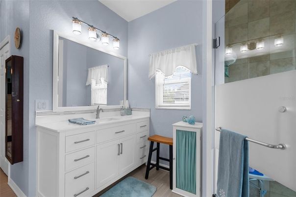 Bathroom, Dual Sink Vanities, Interior, Wood Texture Flooring