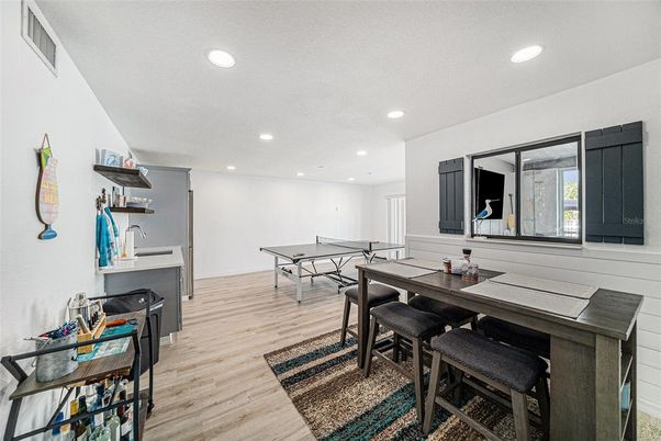 Game Room, Interior, Recessed Lighting, Wood Texture Flooring