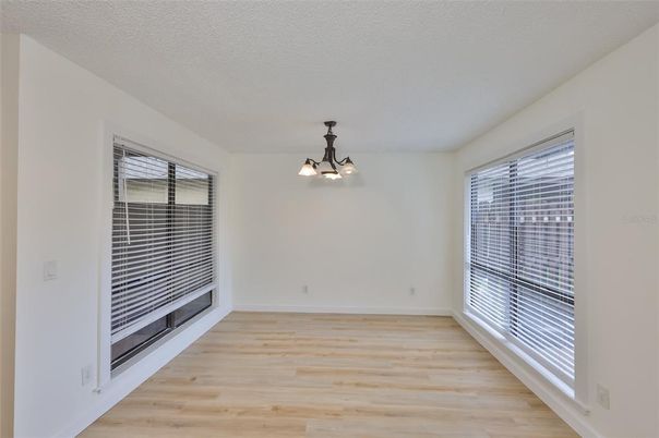 Empty room, Interior, Pendant Lights, Wood Texture Flooring