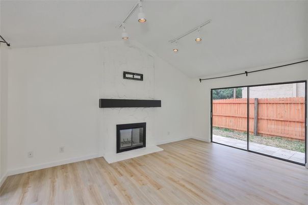 Empty room, Fireplace, Interior, Wood Texture Flooring