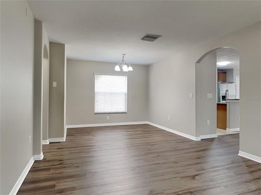 Chandelier, Empty room, Interior, Wood Texture Flooring