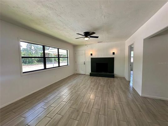 Empty room, Fireplace, Interior, Wood Texture Flooring