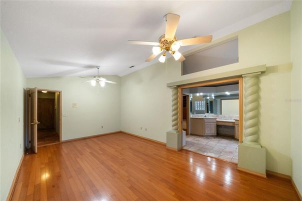 Bathroom, Empty room, Fireplace, Interior, Wood Texture Flooring
