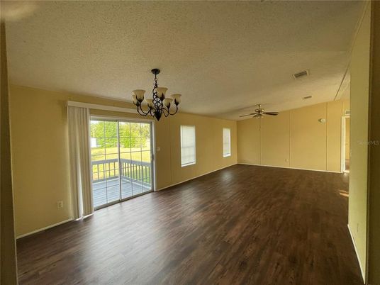 Chandelier, Empty room, Interior, Wood Texture Flooring
