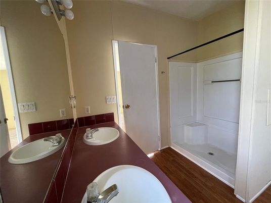 Bathroom, Dual Sink Vanities, Interior, Wood Texture Flooring