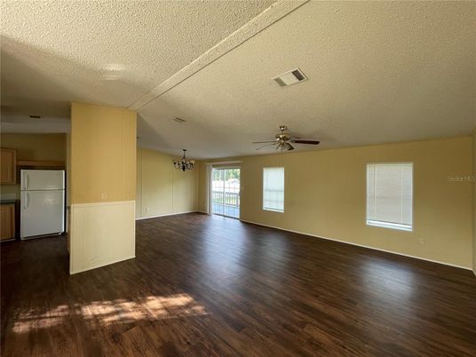 Chandelier, Empty room, Interior, Wood Texture Flooring