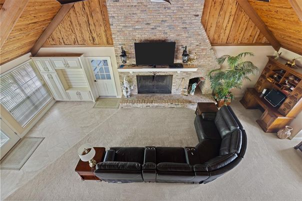 Fireplace, Interior, Living room, Stone Walls, Wooden Beams, Wooden Ceilings