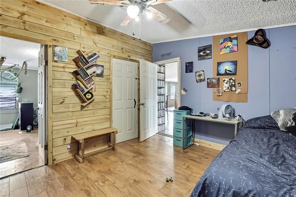 Bedroom, Interior, Wood Texture Flooring, Wooden Walls