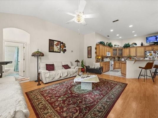 Interior, Kitchen, Living room, Recessed Lighting, Wood Texture Flooring