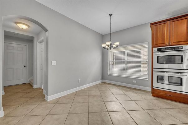 Chandelier, Interior, Kitchen, Stainless Steel Appliances