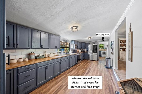 Interior, Kitchen, Stainless Steel Appliances, Wood Texture Flooring