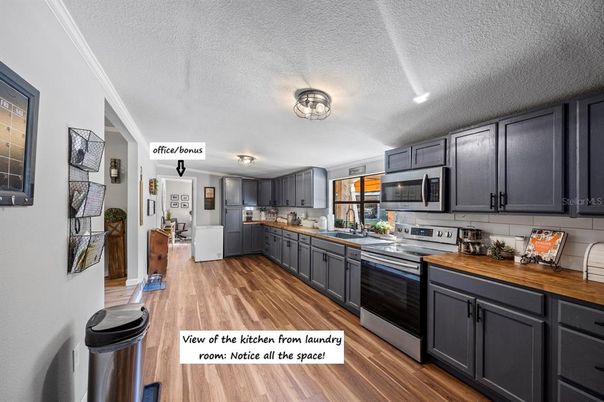 Interior, Kitchen, Stainless Steel Appliances, Wood Texture Flooring