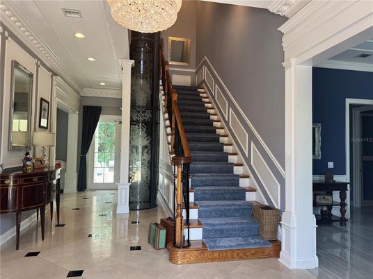 Chandelier, Interior, Recessed Lighting