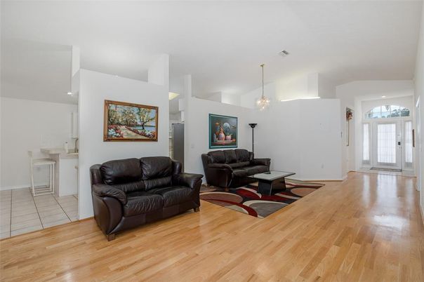 Interior, Living room, Pendant Lights, Wood Texture Flooring