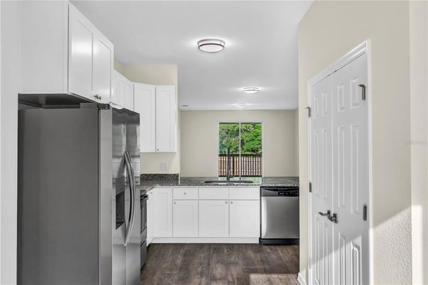 Interior, Kitchen, Stainless Steel Appliances, Wood Texture Flooring