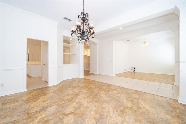 Chandelier, Empty room, Interior