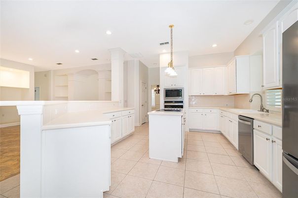 Interior, Kitchen, Pendant Lights, Recessed Lighting, Stainless Steel Appliances