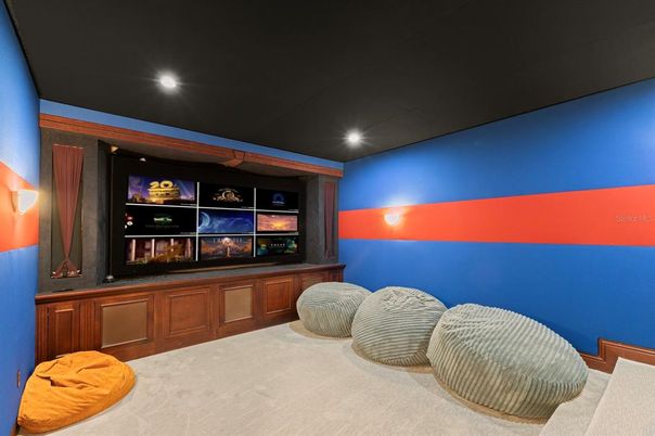 Interior, Projection Screen, Recessed Lighting, Theatre Room
