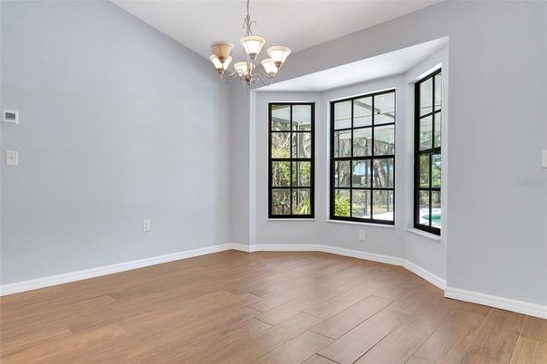Chandelier, Empty room, Interior, Wood Texture Flooring