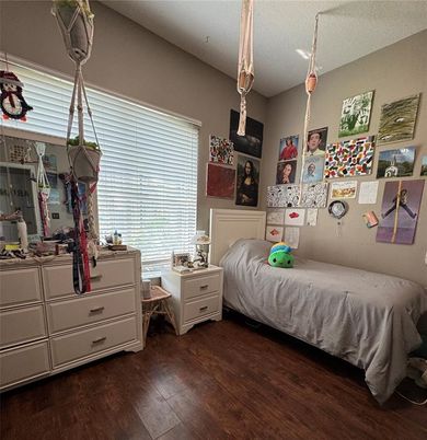 Bedroom, Interior, Pendant Lights, Wood Texture Flooring