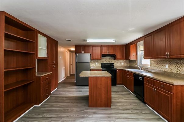 Interior, Kitchen, Stainless Steel Appliances, Wood Texture Flooring