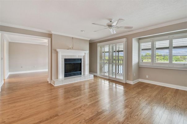 Empty room, Fireplace, Interior, Wood Texture Flooring