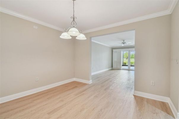 Empty room, Interior, Pendant Lights, Wood Texture Flooring