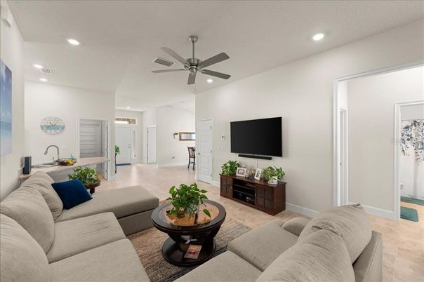 Interior, Living room, Recessed Lighting