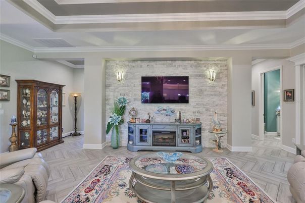Interior, Stone Walls, Wood Texture Flooring