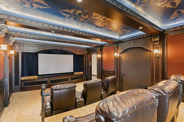 Home Theatre Room, Interior, Projection Screen, Recessed Lighting, Theatre Room