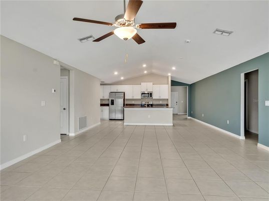 Empty room, Interior, Kitchen, Recessed Lighting