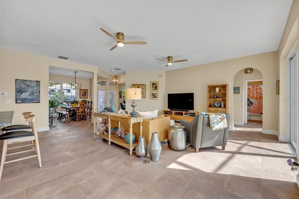 Dining room, Interior, Living room, Pendant Lights, Wood Texture Flooring