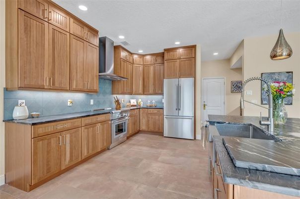 Interior, Kitchen, Pendant Lights, Recessed Lighting, Stainless Steel Appliances