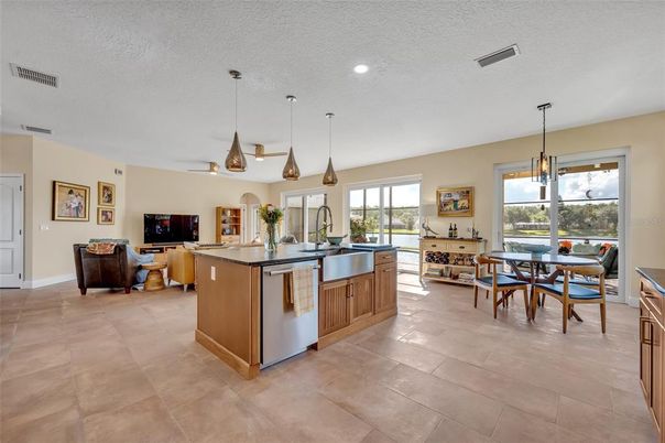 Dining room, Interior, Kitchen, Living room, Pendant Lights, Recessed Lighting