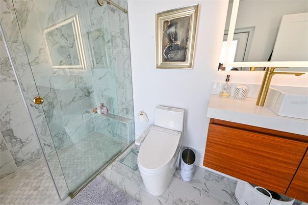 Bathroom, Glass Shower, Interior, Marble, Marble Walls