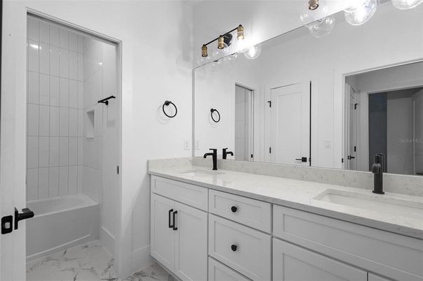 Bathroom, Dual Sink Vanities, Interior, Marble