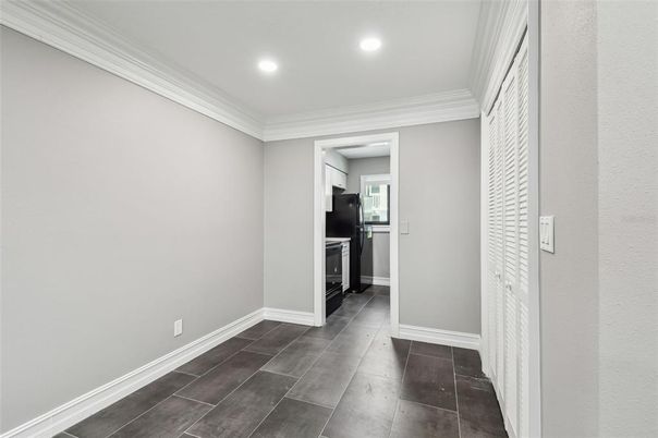 Empty room, Interior, Kitchen, Recessed Lighting