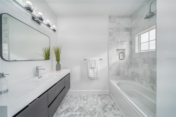 Bathroom, Glass Shower, Interior, Marble Walls