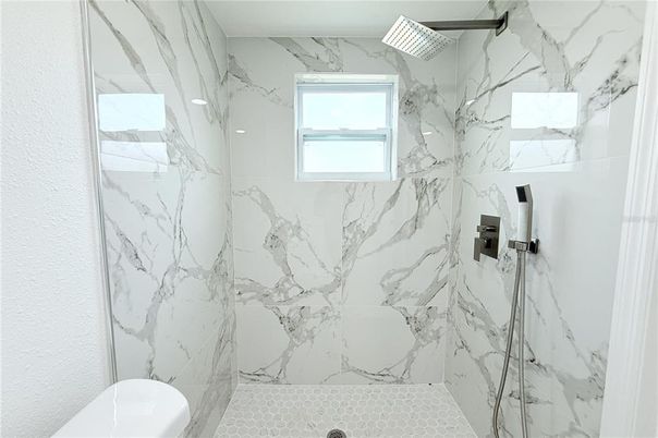 Bathroom, Glass Shower, Interior, Marble Walls