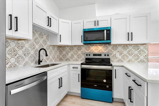Interior, Kitchen, Stainless Steel Appliances, Wood Texture Flooring