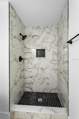 Bathroom, Glass Shower, Interior, Marble Walls