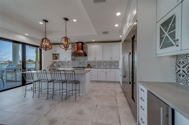 Interior, Kitchen, Pendant Lights, Recessed Lighting, Stainless Steel Appliances, Water