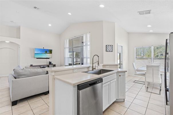 Dining room, Interior, Kitchen, Living room, Recessed Lighting, Stainless Steel Appliances