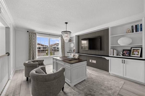 Chandelier, Home Office, Interior, Wood Texture Flooring