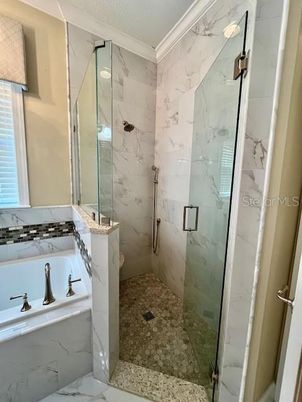 Bathroom, Glass Shower, Interior, Marble Walls