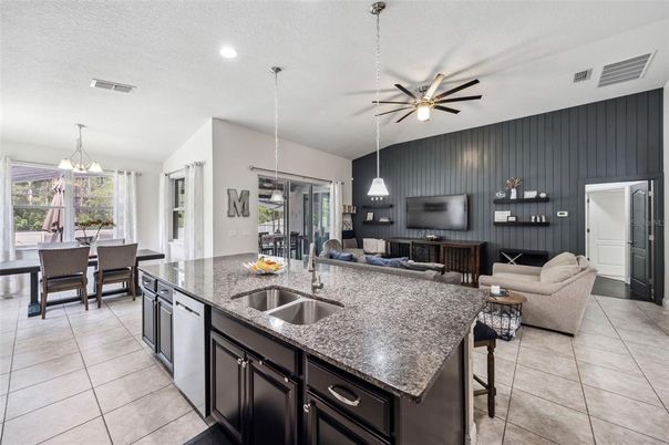 Dining room, Interior, Kitchen, Living room, Pendant Lights, Recessed Lighting