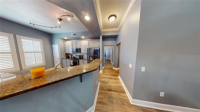 Interior, Kitchen, Recessed Lighting, Wood Texture Flooring