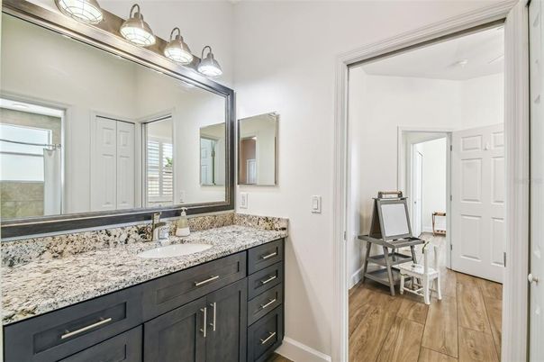 Bathroom, Dual Sink Vanities, Interior, Wood Texture Flooring