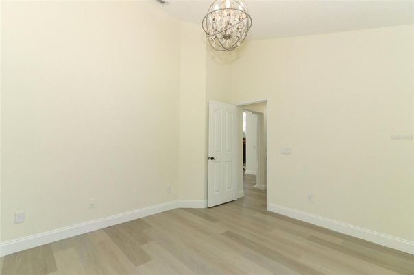 Chandelier, Empty room, Interior, Wood Texture Flooring