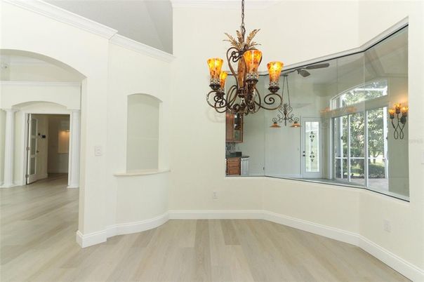 Chandelier, Interior, Wood Texture Flooring